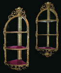 Pair English Gilt Corner Shelf Brackets
